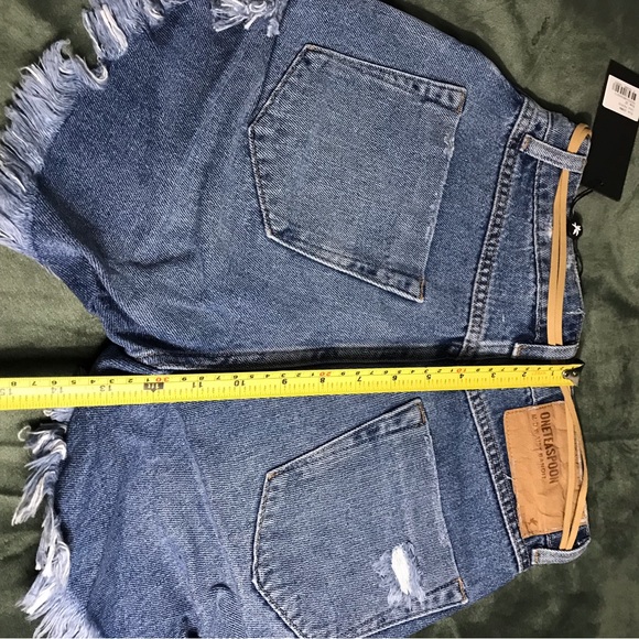 ONE TEASPOON PACIFICA BANDITS BLUE DENIM SHORTS Size 24 Style 22964 100% COTTON - Picture 14 of 15
